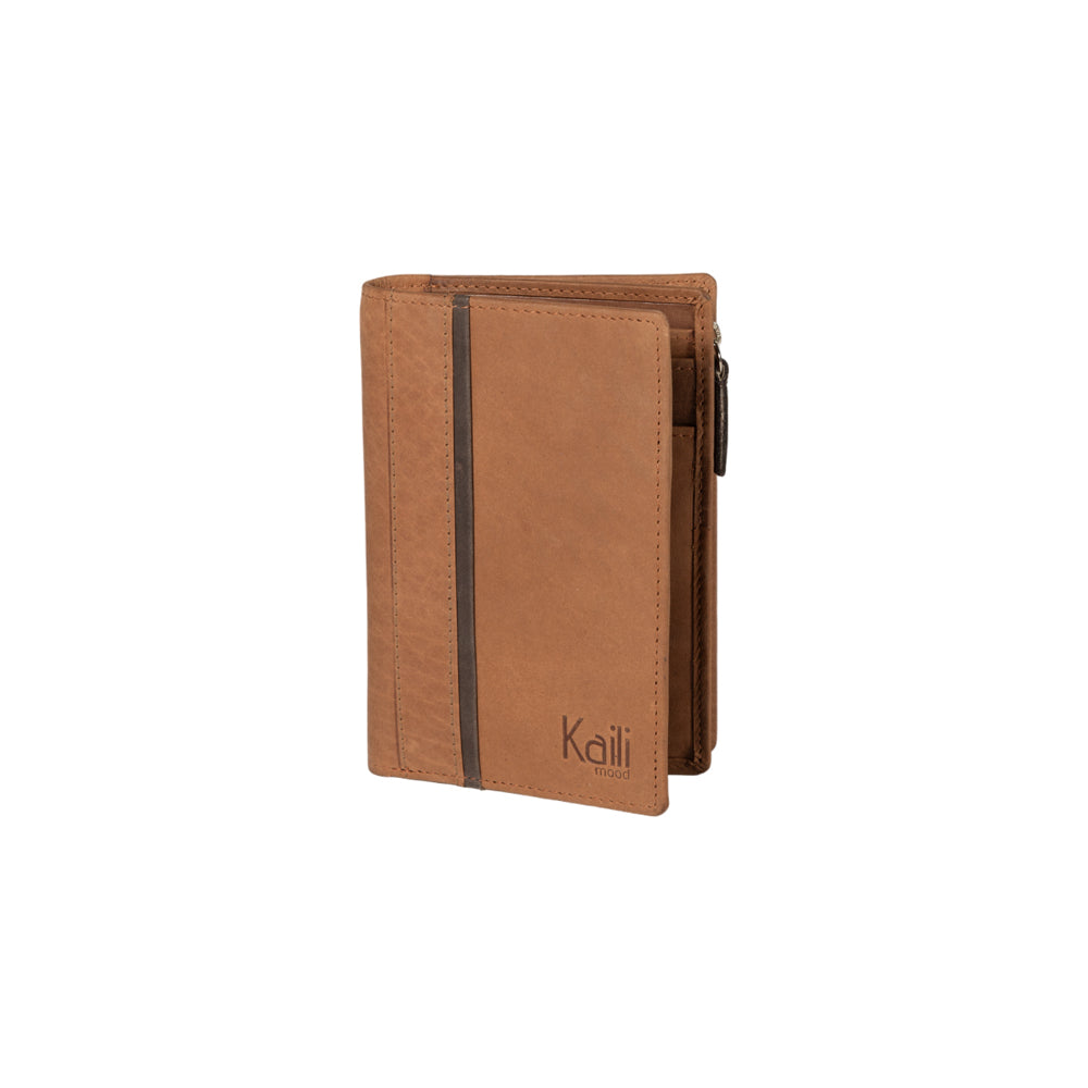 GLAM | Portafoglio Kaili in pelle color cognac con protezione RFID
