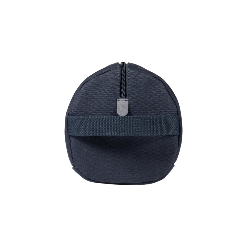 K2005DF | Beauty Case in Canvas 100% Cotone/Vera Pelle pieno fiore, Naked. Colore Blu. Maniglia laterale. Chiusura con lampo. Dimensioni: cm 25 x 15 x 17. Confezione: Sacchetto in Tnt-2