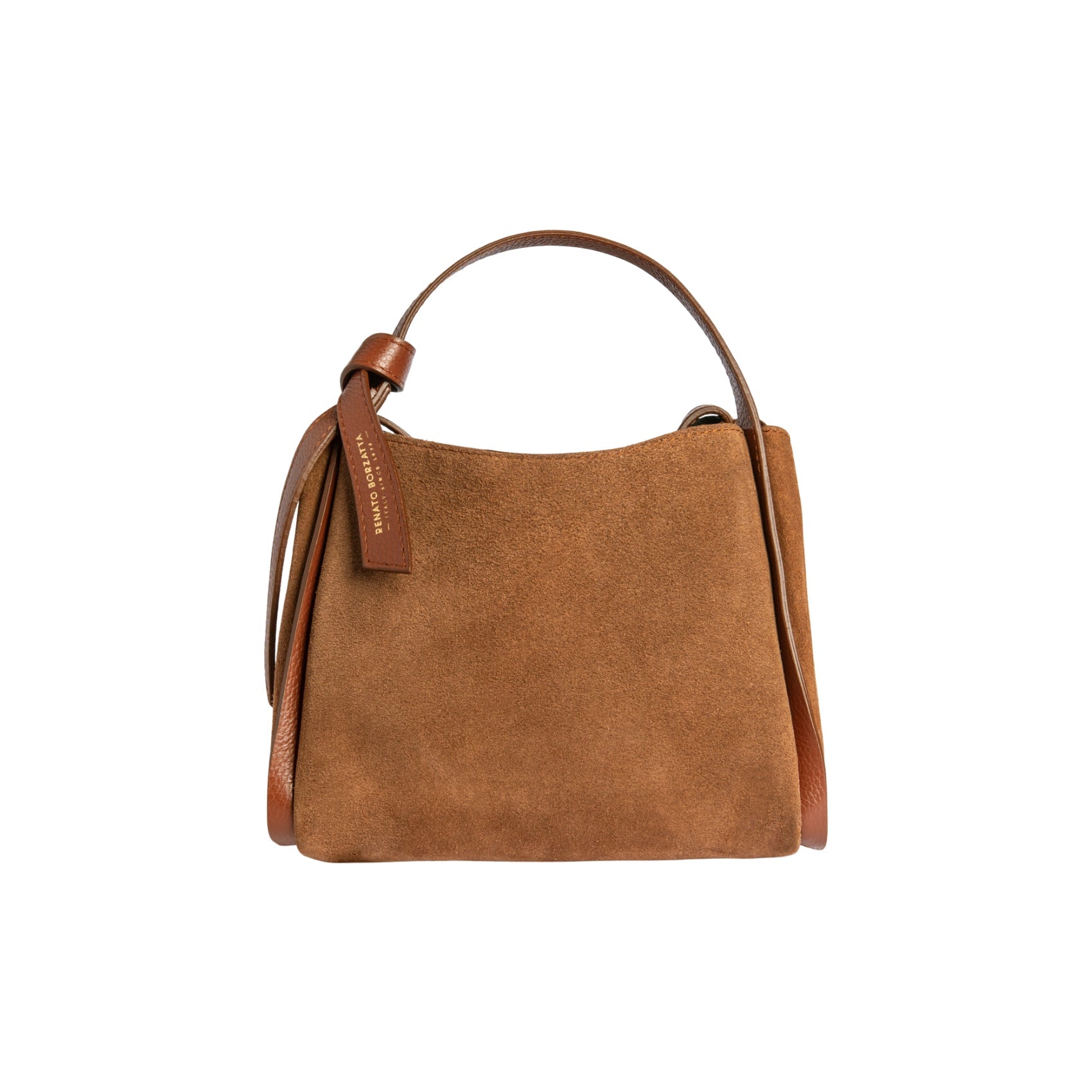 GLAM | BOLSO DE MANO DE Gamuza Marrón Castaño RENATO BORZATTA ALICE