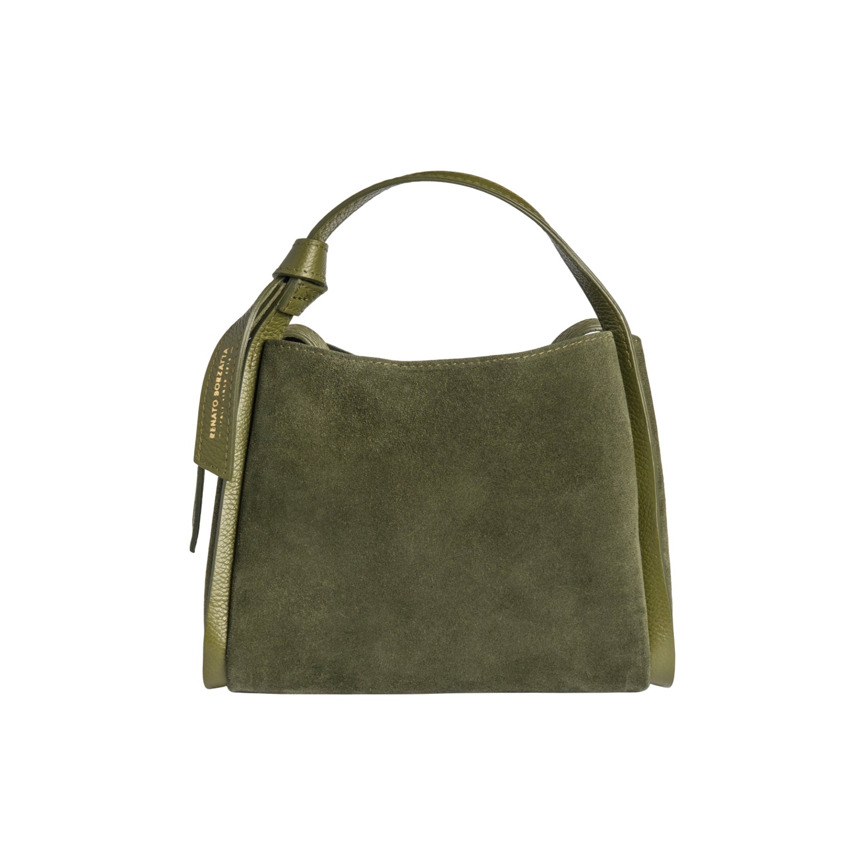 GLAM | BOLSO DE MANO DE ANTE VERDE BOSQUE RENATO BORZATTA ALICE