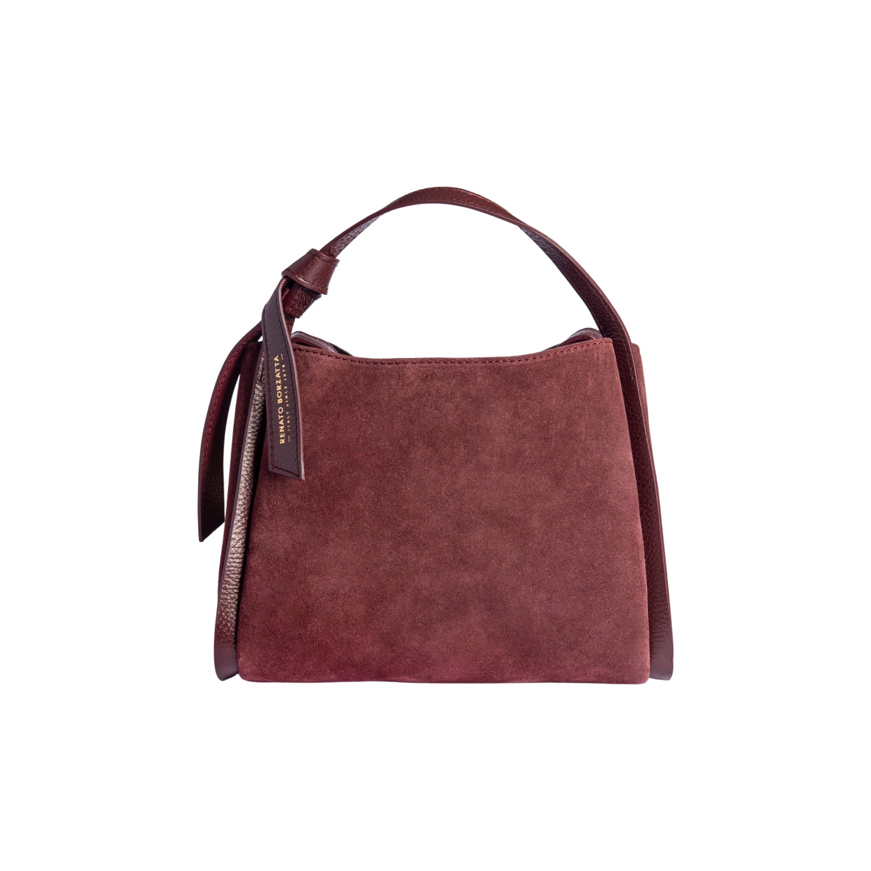 GLAM | BOLSO DE MANO DE ANTE BORDEAUX ALICE DE RENATO BORZATTA