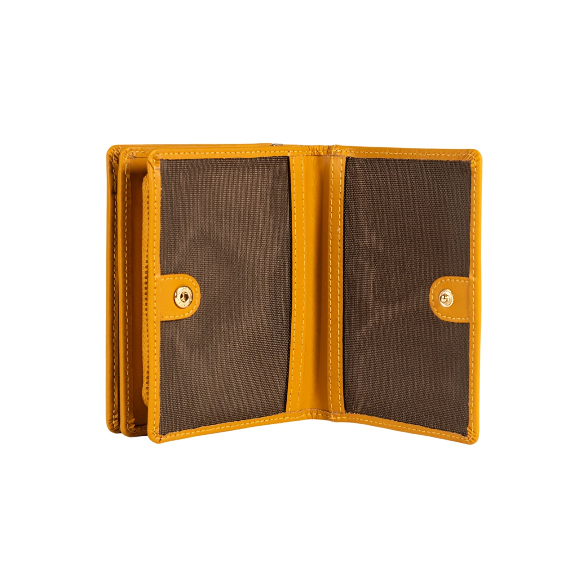 RB1083GAR | Portafogli Donna Made in Italy in Vera Pelle Liscia Opaca. Colore Senape. Dimensioni (da chiuso): cm 13 x 9 x 2,5-2