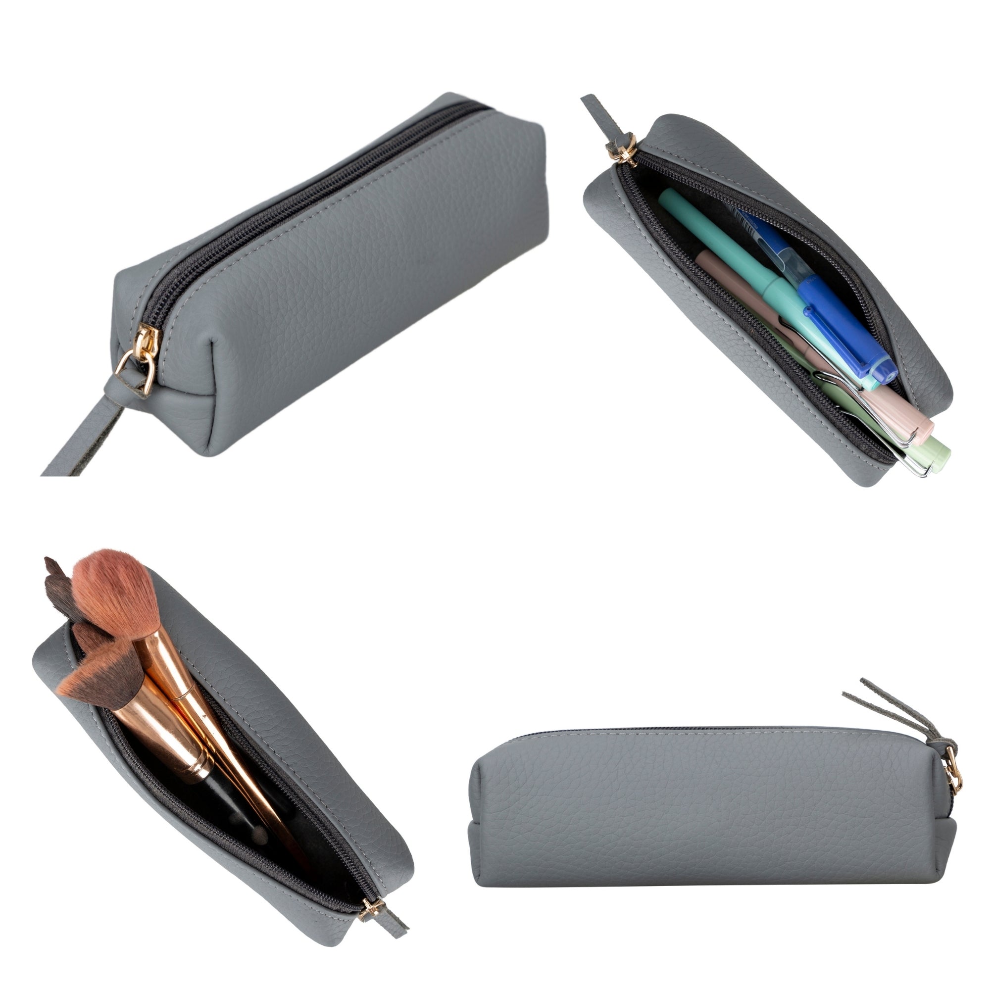 Estojo de Couro Multifuncional Centennial para Lápis e Bolsa de Maquilhagem