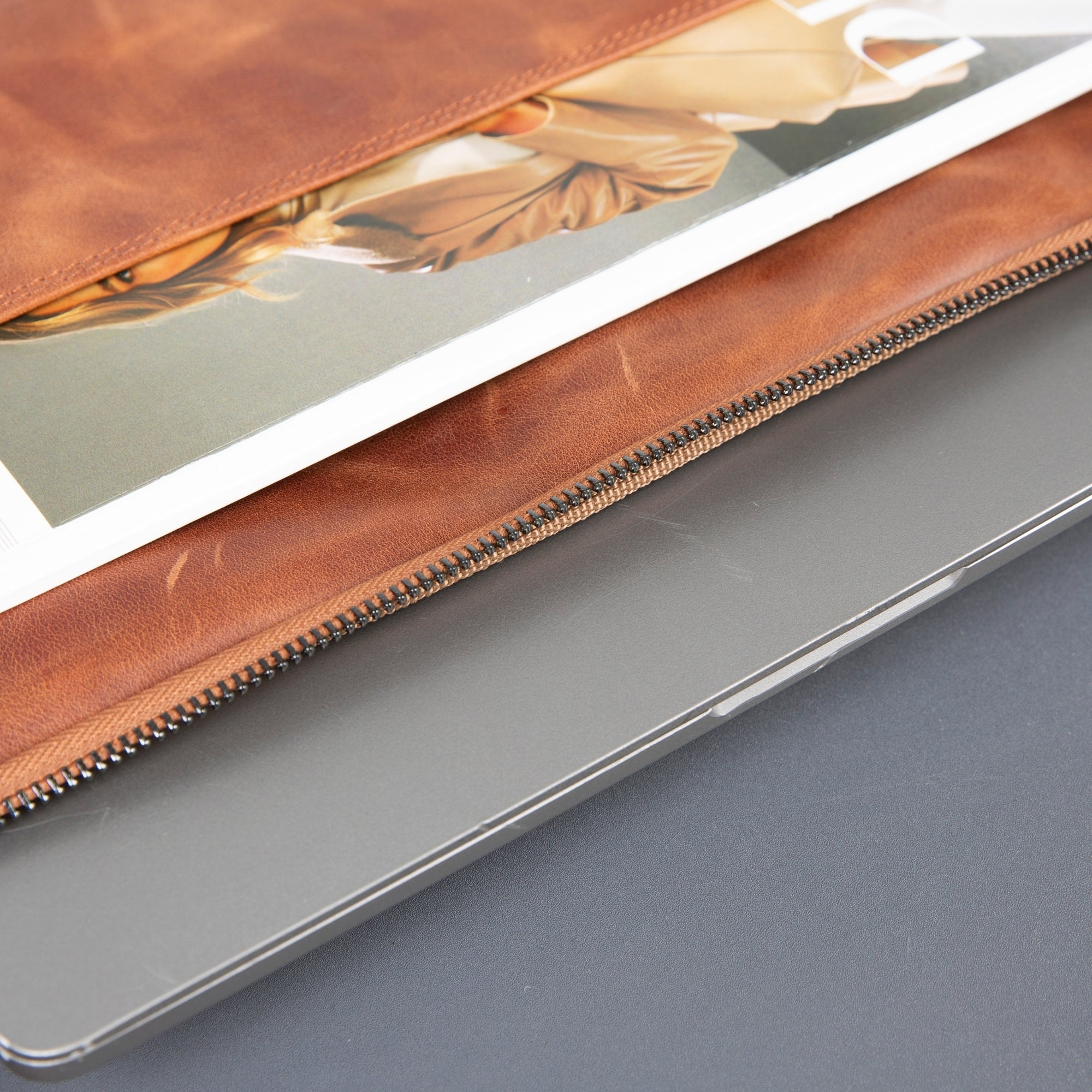 Seward Leather Laptop Bag with Shoulder Strap - MacBook Sleeve 14" & 16"-4