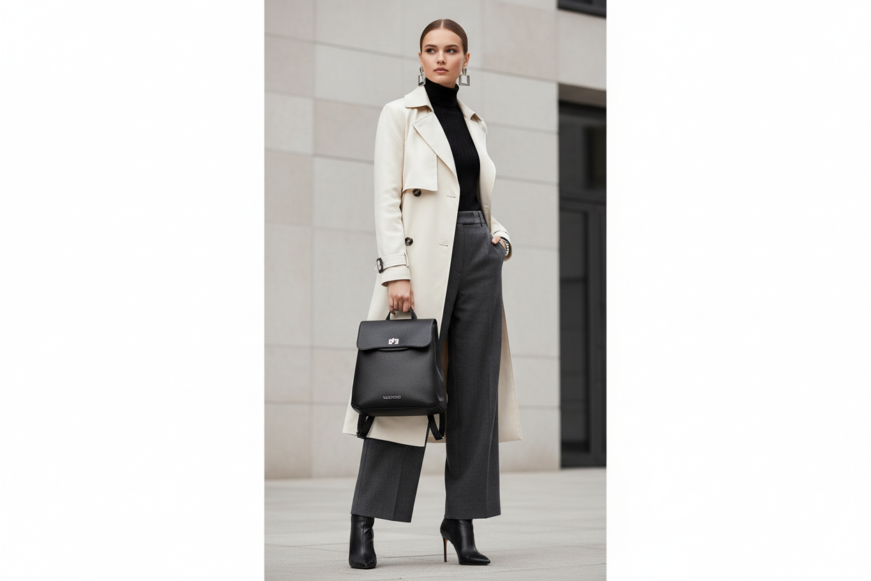 GLAM | VALENTINO BAGS Black Backpack